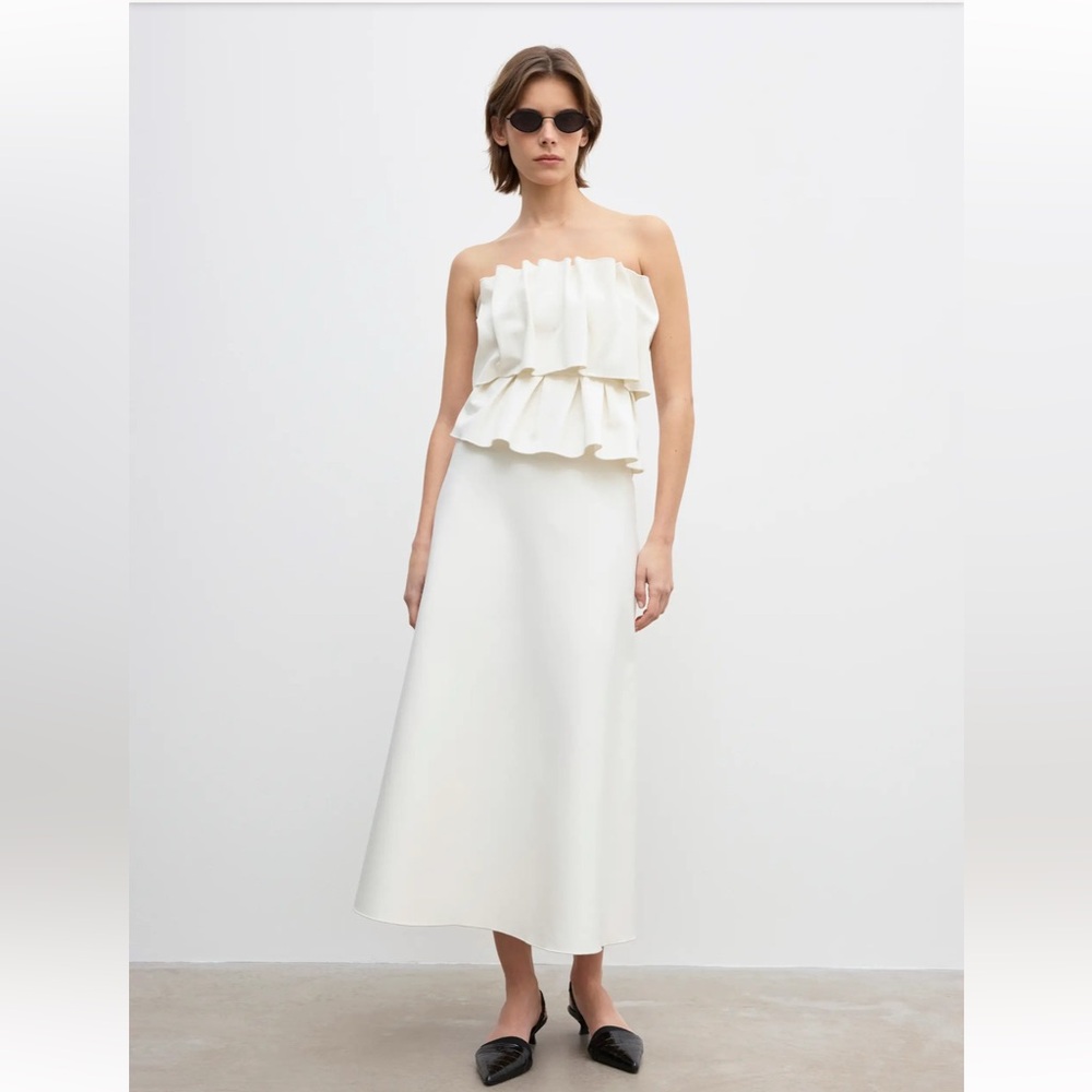 NWT Dagmar White Sculpted Tube Dress, Size 38/US 6